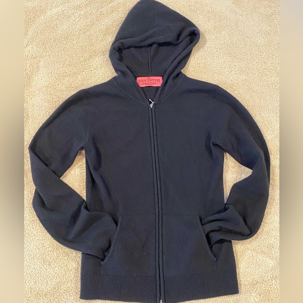 Y2K Juicy Couture Black Zip Hoodie sz S